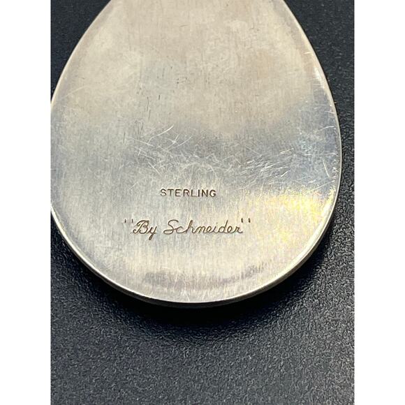 By Schneider Signed Vintage Sterling Silver Bezel Large Tigers Eye Pendant - Picture 6 of 9